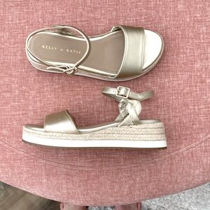 Kelly & Katie Nicie Wedge Sandals Gold